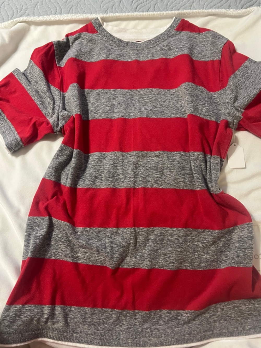 urban pipeline Red and Gray Striped Short-Sleeve Tee
